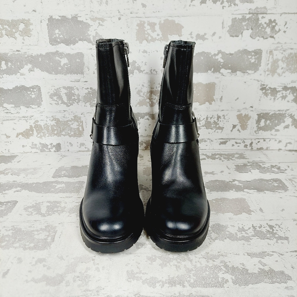 Black Leather Ankle Boots - Picture 7 of 11